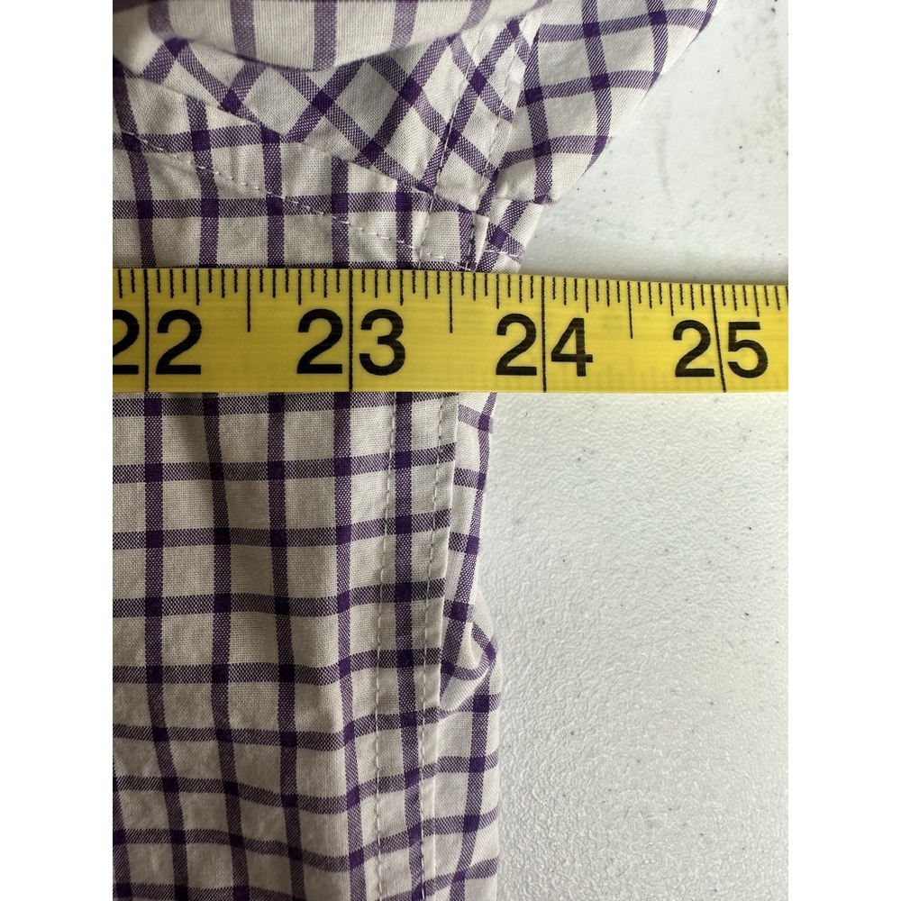 johnnie-O TCU Horned Frogs Embroidered Check Button-Down Shirt Purple/White L - Picture 10 of 12